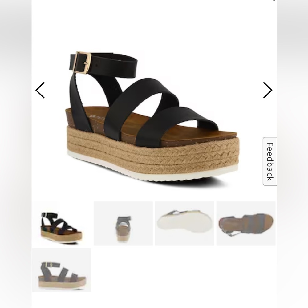 Patrizza Black platform espadrille sandal